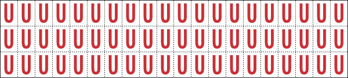 [911U] 911U - Foglio n.60 etichette adesive B/R lettera U