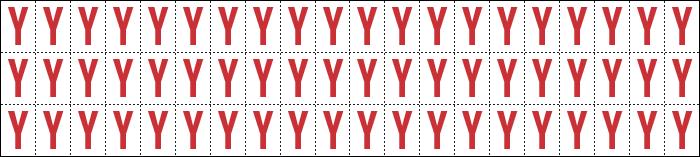 [911Y] 911Y - Foglio n.60 etichette adesive B/R lettera Y