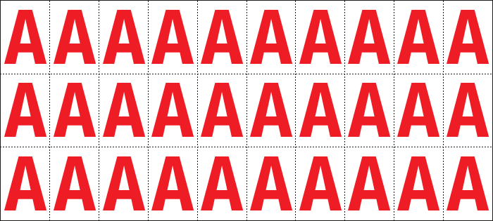 [912A] 912A - Foglio n.30 etichette adesive B/R lettera A