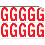 [916G] 916G - Foglio n.10 etichette adesive B/R lettera G