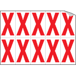 [916X] 916X - Foglio n.10 etichette adesive B/B lettera X