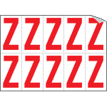 [916Z] 916Z - Foglio n.10 etichette adesive B/R lettera Z