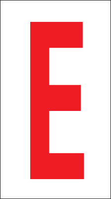 [917E] 917E - Foglio n.1 etichette adesive B/R lettera E