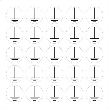 [9181B] 9181B - Foglio n.25 etichetta adesiva simbolo terra