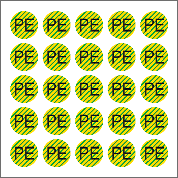 [9185B] 9185B - Foglio n.25 etichetta adesiva simbolo PE