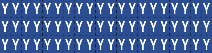 [920Y] 920Y - Foglio n.60 etichette adesive B/B lettera Y