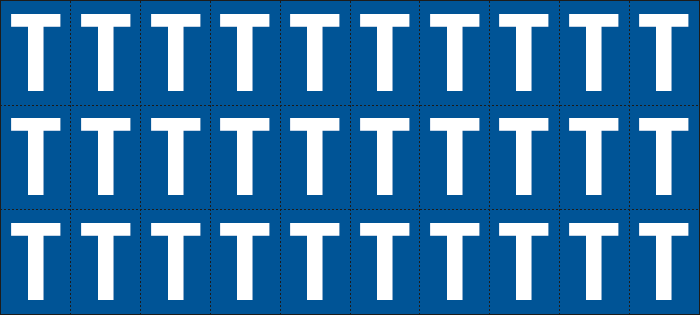 [922T] 922T - Foglio n.30 etichette adesive B/B lettera T
