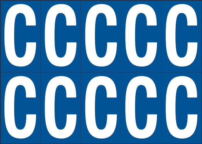 [925C] 925C - Foglio n.10 etichette adesive B/B lettera C