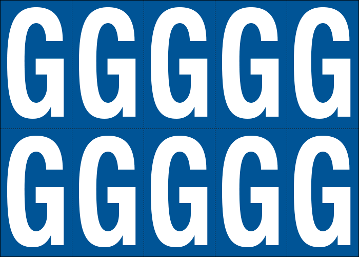 [925G] 925G - Foglio n.10 etichette adesive B/B lettera G