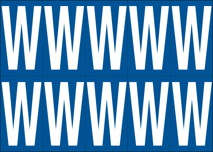 [925W] 925W - Foglio n.10 etichette adesive B/B lettera W