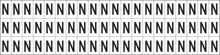 [930N] 930N - foglio n.60 etic.aut. B/N lettera N