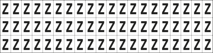 [930Z] 930Z - foglio n.60 etic.aut. B/N lettera Z