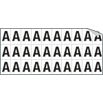 [933A] 933A - Foglio n.30 etichette adesive B/N lettera A