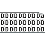 [933D] 933D - Foglio n.30 etichette adesive B/N lettera D