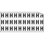 [933H] 933H - Foglio n.30 etichette adesive B/N lettera H