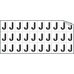 [933J] 933J - Foglio n.30 etichette adesive B/N lettera J