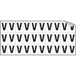 [933V] 933V - Foglio n.30 etichette adesive B/N lettera V