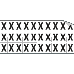 [933X] 933X - Foglio n.30 etichette adesive B/N lettera X