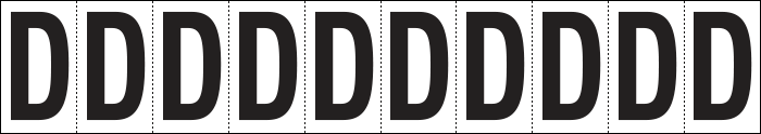 [934D] 934D - Foglio n.10 etichette adesive B/N lettera D