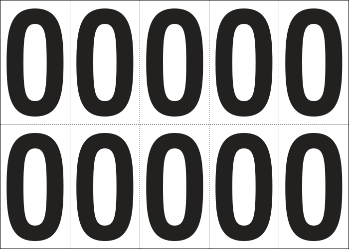 [935O] 935O - Foglio n.10 etichette autoadesive B/N lettera O