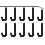 [936J] 936J - Foglio n.10 etichette autoadesive B/N lettera J