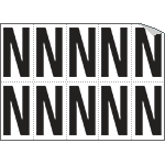 [936N] 936N - Foglio n.10 etichette autoadesive B/N lettera N