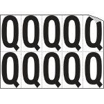 [936Q] 936Q - Foglio n.10 etichette autoadesive B/N lettera Q