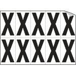 [936X] 936X - Foglio n.10 etichette autoadesive B/N lettera X
