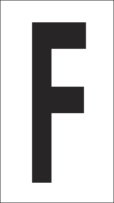 [937F] 937F - Foglio n.1 etichetta autoadesiva B/N lettera F