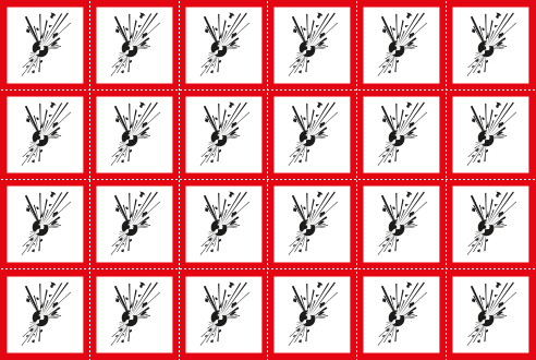 [9421C] 9421C - Foglio n.24 etichette adesive esplosivi