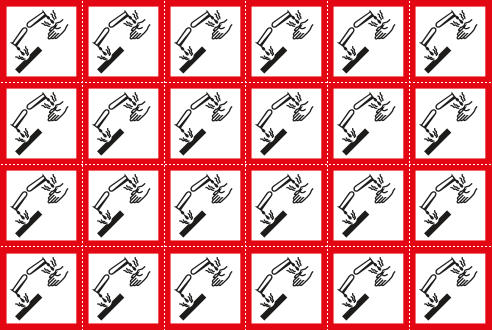 [9425C] 9425C - Foglio n.24 etichette adesive corrosivo