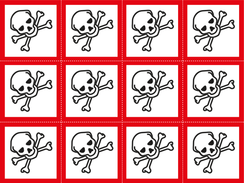 [9426B] 9426B - Foglio n.12 etichette adesive tossico