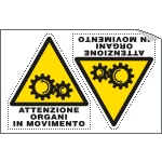 [9574A] 9574A - Foglio 2 etichette attenzione organi movimento