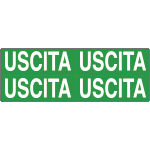 [9602BG] 9602BG - Foglio n. 4 etichette adesive fondo verde USCITA