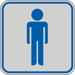 [9642A] 9642A - Etichetta argento simbolo TOILETTE UOMO