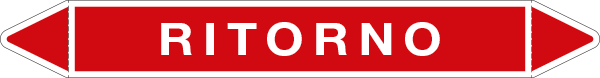 [99701A] 99701A - foglio 5 elichette per tubazioni fondo rosso RITORNO