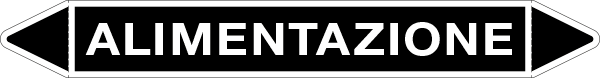 [99902A] 99902A - foglio 5 elichette per tubazioni fondo nero ALIMENTAZIONE