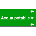 [99A672NED] 99A672NED - foglio da 5 etichette fondo verde "ACQUA POTABILE" destra