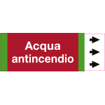 [99B212NDD] 99B212NDD - foglio da 5 etichette fondo rosso  " ACQUA ANTINCENDIO" destra
