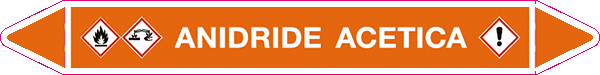 [99C100B] 99C100B - foglio da 5 etichette autoadesive con frecce+simboli ANIDRIDE ACETICA