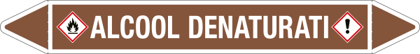 [99C230A] 99C230A - foglio da 5 etichette autoadesive con frecce+simboli ALCOOL DENATURATI