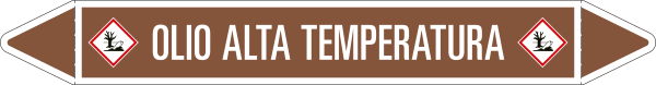 [99C460B] 99C460B - foglio da 5 etichette autoadesive con freccE+simb OLIO ALTA TEMPERAT.