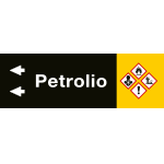 [99C480NBS] 99C480NBS - foglio da 5 etichette fondo nero "PETROLIO" sinistra