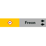 [99C640NAD] 99C640NAD - foglio da 5 etichette fondo grigio"FREON " freccia destra