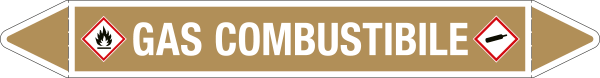 [99C660B] 99C660B - foglio da 5 etichette autoadesive con frecce+simboli GAS COMBUSTIBILE
