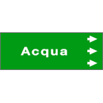 [99C710NDD] 99C710NDD - foglio da 5 etichette fondo verde "ACQUA " freccia destra