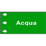 [99C710NES] 99C710NES - foglio etichetta fondo verde "ACQUA " freccia sinistra