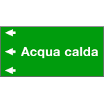 [99C750NES] 99C750NES - Etichetta fondo verde "ACQUA CALDA" sinistra