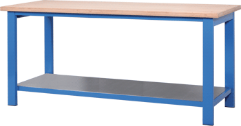 [ARBT31] ARBT31 - tavolo da lavoro piano in legno e piano inferiore in lamiera cm 100x88