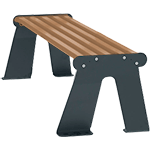 [ASRP03BN] ASRP03BN - Panchina acc. zin. S/schien. seduta effetto legno/fianchi grigio scuro